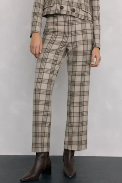 Mujer Pedro del Hierro Pantalones>Pantalón recto de cuadros