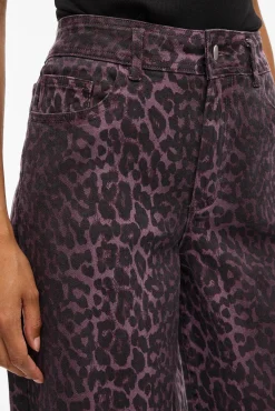 Mujer Vila Vaqueros>Pantalón vaquero estampado leopardo
