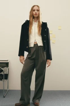 Mujer Springfield Pantalones>Pantalones pinzas goma cintura