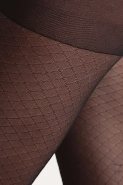 Mujer DIM Medias>Panty transparente con print de rombos 20 Deniers