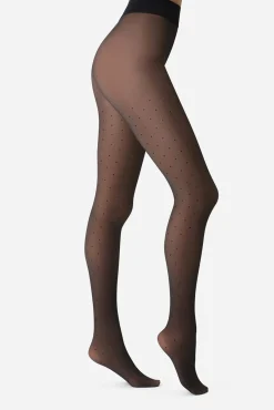 Mujer DIM Medias>Panty térmico efecto transparente lunares 80 Deniers