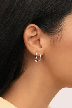 Mujer Singularu Joyería Y Bisutería>Pendiente Suelto Aro Dance Star Plata