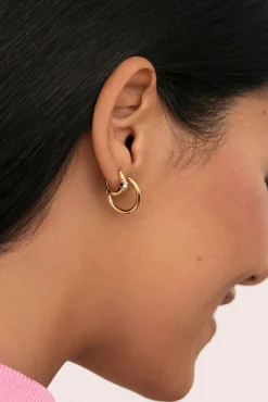 Mujer Singularu Joyería Y Bisutería>Pendiente Suelto Aro Halo Plata Baño Oro