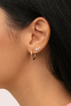 Mujer Singularu Joyería Y Bisutería>Pendiente Suelto Celeste Plata Baño Oro