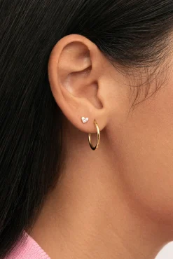 Mujer Singularu Joyería Y Bisutería>Pendiente Suelto Corazón Spark Plata Baño Oro