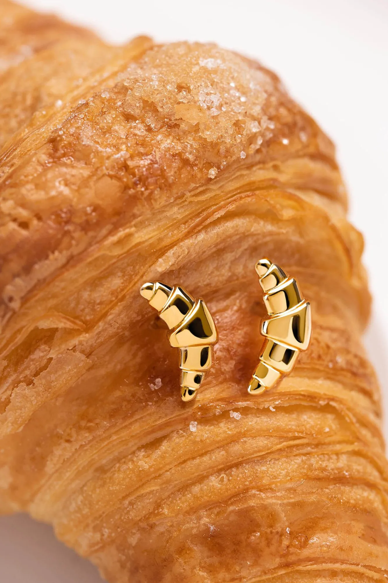 Mujer Singularu Joyería Y Bisutería>Pendiente Suelto Croissant Baño Oro