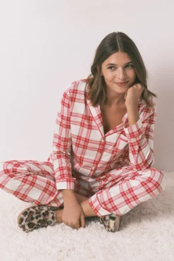 Mujer Women'secret Pijamas|Pijamas>Pijama camisero 100% algodón cuadros s Mafalda