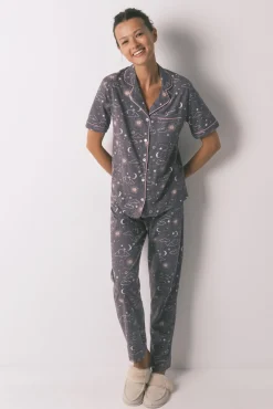 Mujer Women'secret Pijamas|Pijamas>Pijama camisero 100% algodón estampado astral