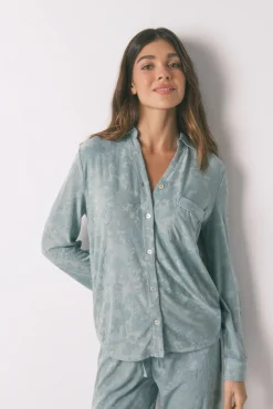 Mujer Women'secret Pijamas|Pijamas>Pijama camisero largo jacquard floral