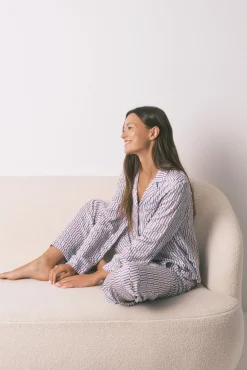 Mujer Women'secret Pijamas|Pijamas>Pijama camisero largo satén print geométrico