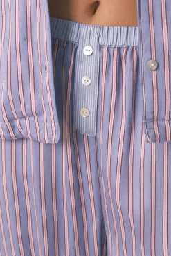 Mujer Women'secret Pijamas|Pijamas>Pijama camisero largo satén print rayas