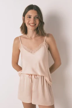 Mujer Women'secret Pijamas|Pijamas>Pijama corto satén encaje