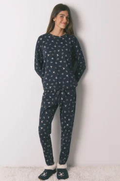Mujer Women'secret Pijamas|Pijamas>Pijama largo 100% algodón estampado ranitas
