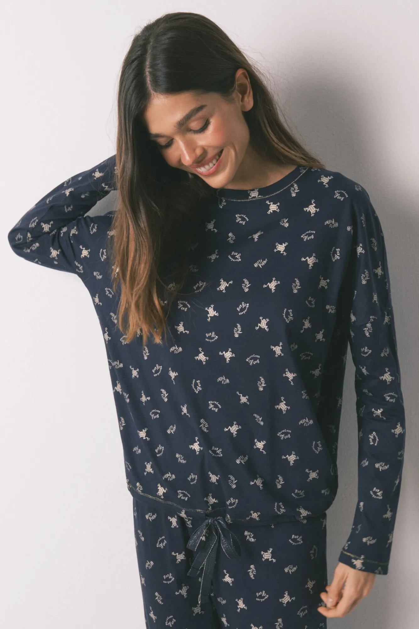 Mujer Women'secret Pijamas|Pijamas>Pijama largo 100% algodón estampado ranitas