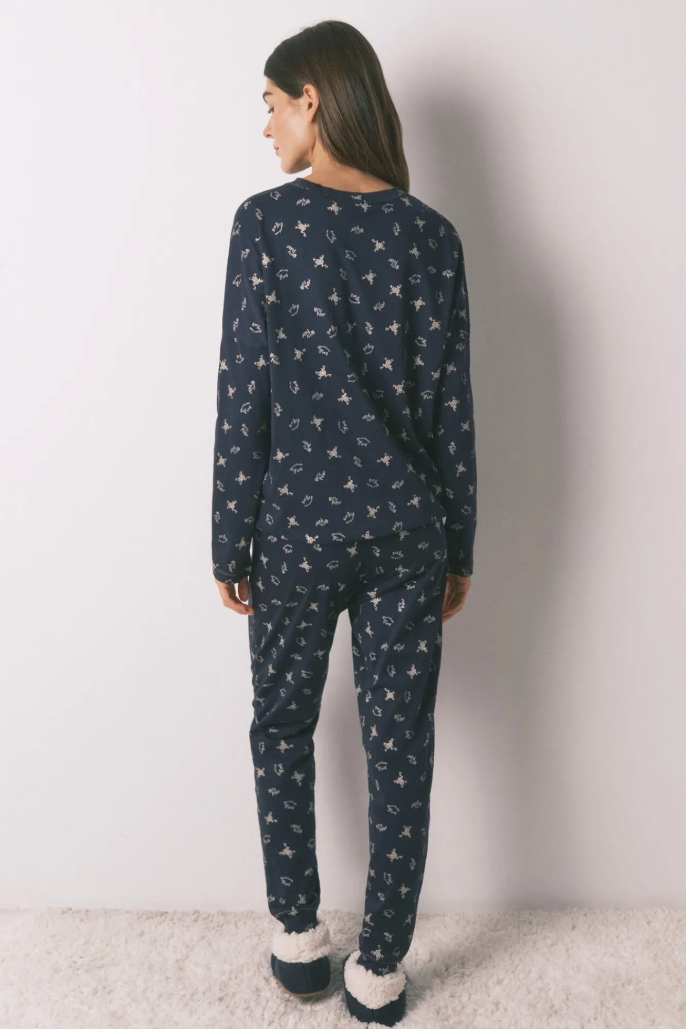 Mujer Women'secret Pijamas|Pijamas>Pijama largo 100% algodón estampado ranitas