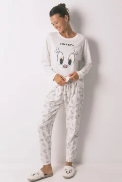 Mujer Women'secret Pijamas|Pijamas>Pijama largo 100% algodón blanco Piolín