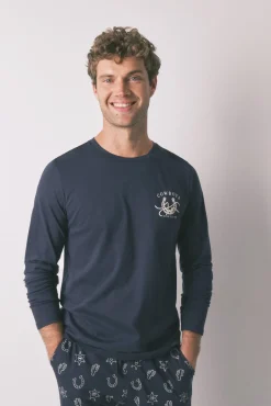 Hombre Women'secret Pijamas>Pijama largo 100% algodón country