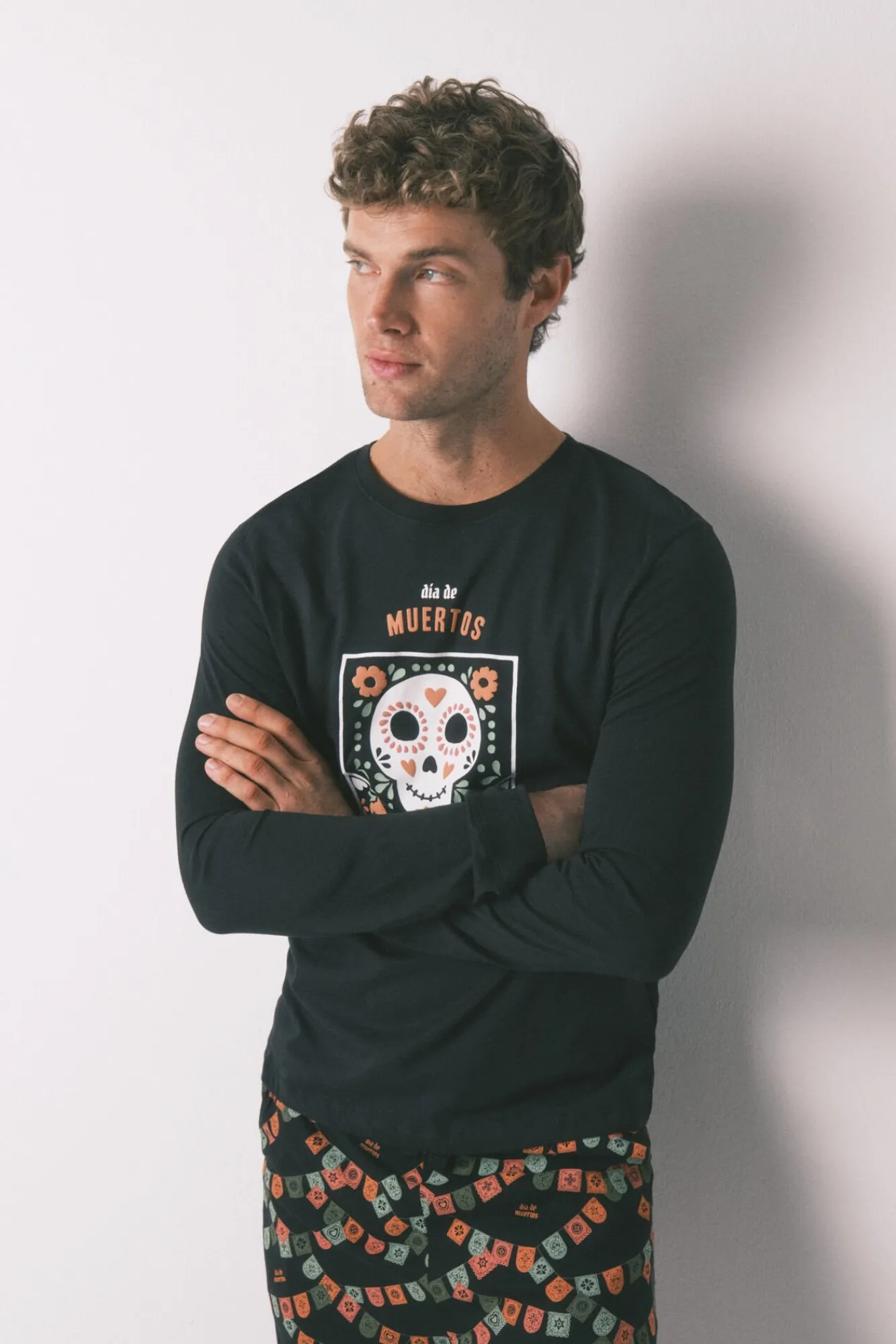 Hombre Women'secret Pijamas>Pijama largo 100% algodón "Día de muertos"