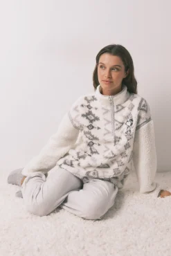 Mujer Women'secret Pijamas|Pijamas>Pijama largo borrego y polar Snoopy