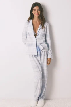 Mujer Women'secret Pijamas|Pijamas>Pijama largo camisero polar cenefa