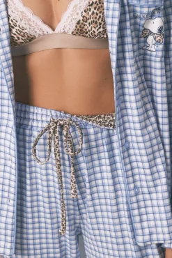 Mujer Women'secret Pijamas|Pijamas>Pijama largo camisero Snoopy Vichy