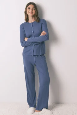 Mujer Women'secret Pijamas|Pijamas>Pijama largo canalé efecto brillo