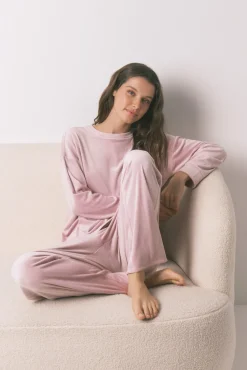 Mujer Women'secret Pijamas|Pijamas>Pijama largo canalé terciopelo