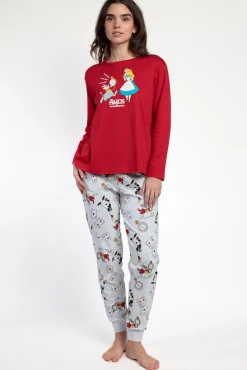Mujer Admas Pijamas|Pijamas>Pijama largo estampado Alicia Wonderland mujer