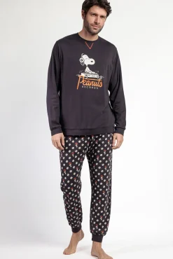 Hombre Admas Pijamas>Pijama largo estampado Snoopy para hombre