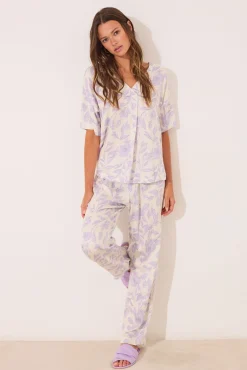 Mujer Women'secret Pijamas|Pijamas>Pijama largo estampado viscosa