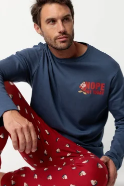 Hombre Admas Pijamas>Pijama largo Grumpy 100% algodón para hombre