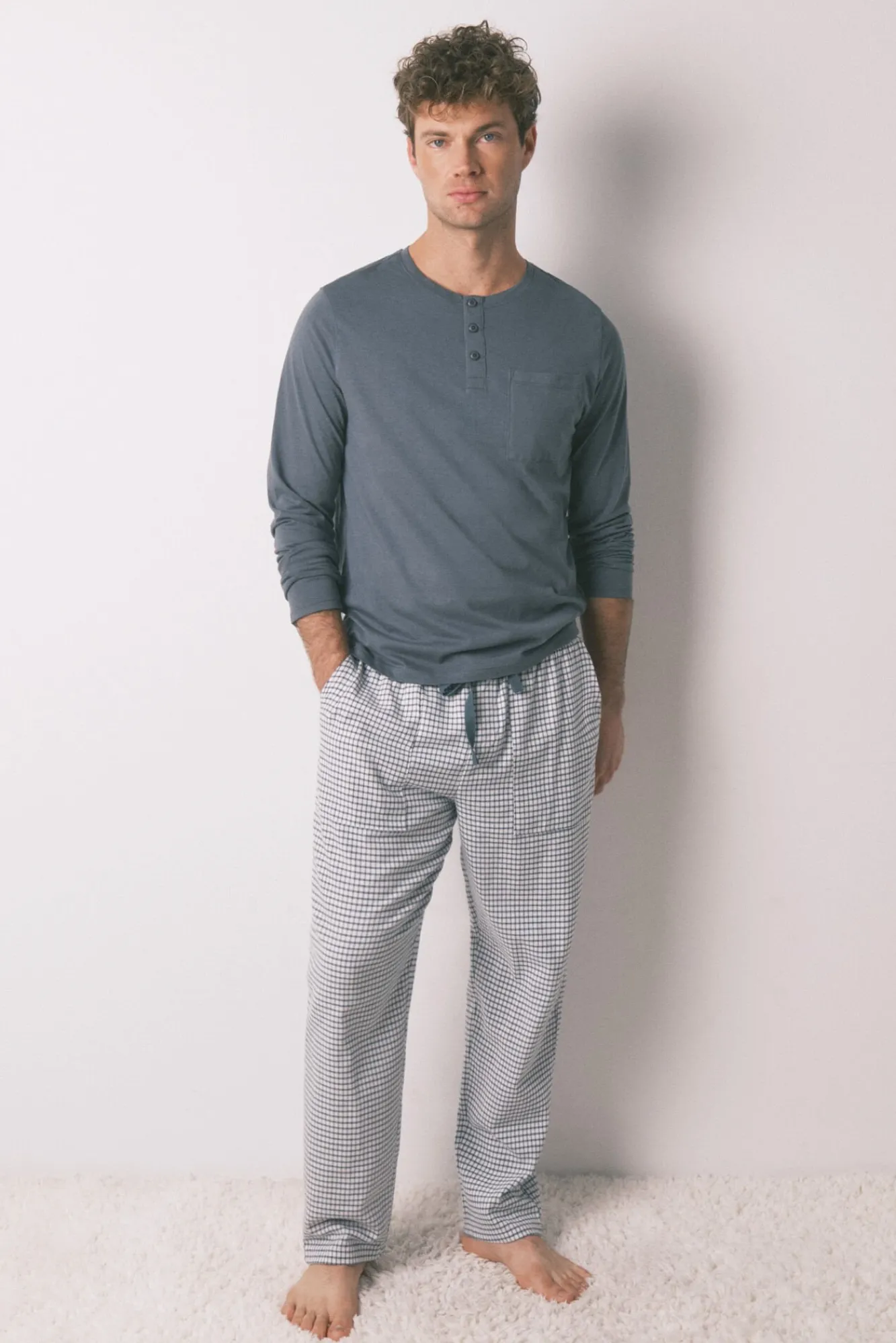 Hombre Women'secret Pijamas>Pijama largo hombre 100% algodón cuadros