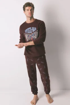Hombre Women'secret Pijamas>Pijama largo hombre polar rojo Spiderman