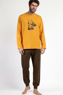 Hombre Admas Pijamas>Pijama largo Mandalorian 100% algodón para hombre