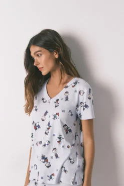 Mujer Women'secret Pijamas|Pijamas>Pijama largo manga corta Snoopy super soft