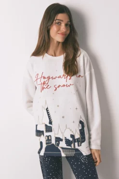 Mujer Women'secret Pijamas|Pijamas>Pijama largo polar estampado "Hogwarts"