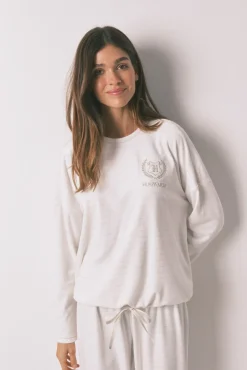 Mujer Women'secret Pijamas|Pijamas>Pijama largo polar estampado rayas lurex