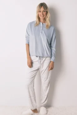 Mujer Women'secret Pijamas|Pijamas>Pijama largo polar suave cenefas