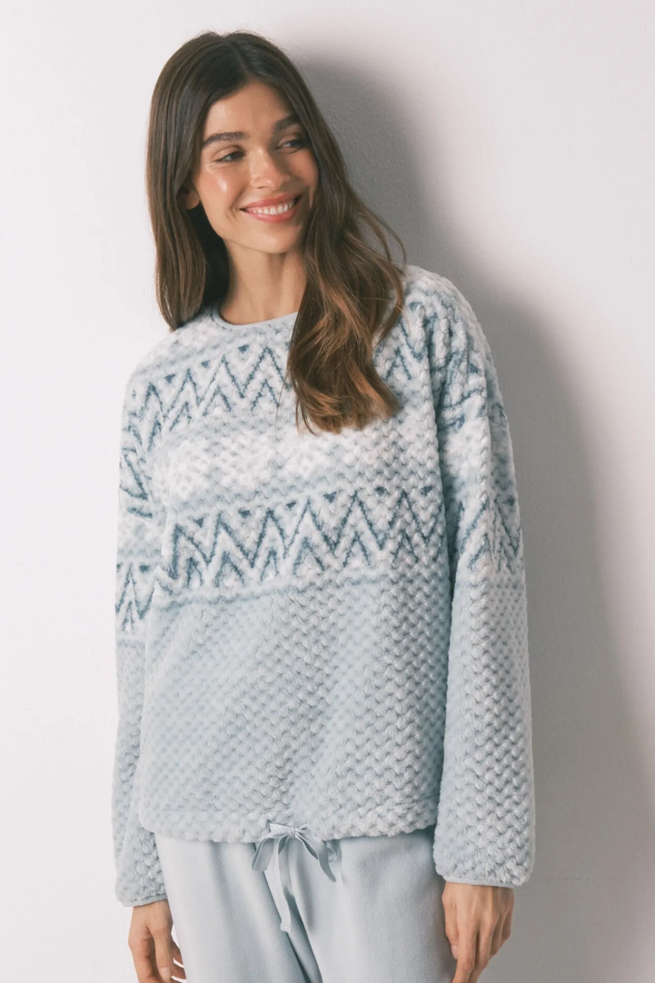 Mujer Women'secret Pijamas|Pijamas>Pijama largo polar verde cenefa