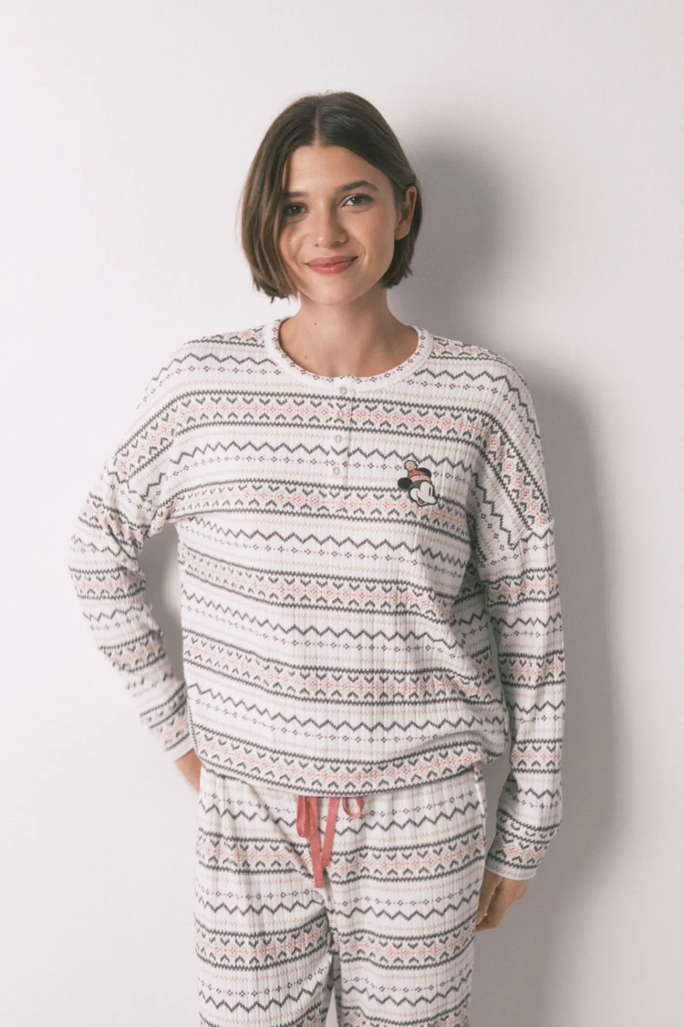 Mujer Women'secret Pijamas|Pijamas>Pijama largo punto cálido suave cenfas Mickey