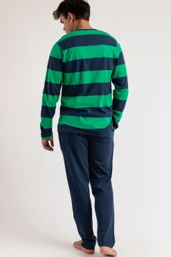 Hombre Admas Pijamas>Pijama largo rayas Rugby Paddington para hombre