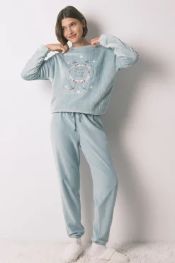 Mujer Women'secret Pijamas|Pijamas>Pijama largo terciopelo textura