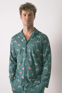 Hombre Women'secret Pijamas>Pijama masculino camisero perritos 100% algodón