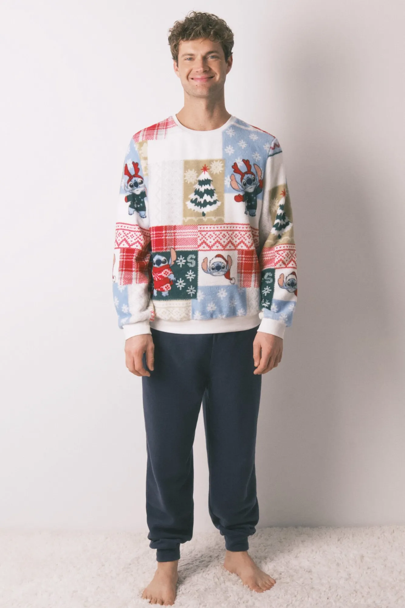 Hombre Women'secret Pijamas>Pijama masculino Stitch tejido polar