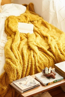 Calma House Mantas>Plaid mostaza Tedy