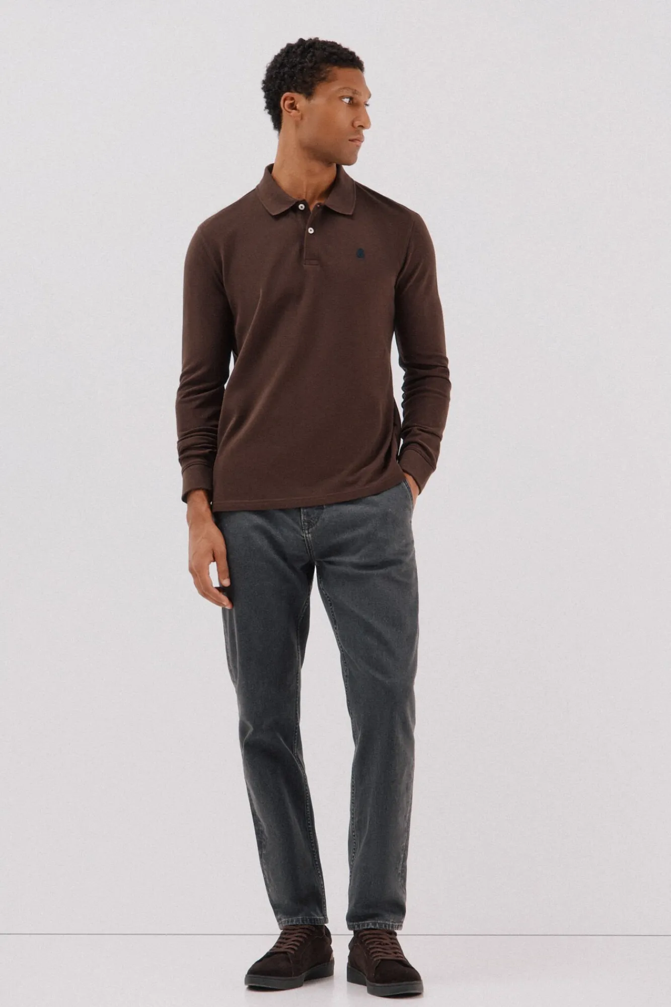 Hombre Cortefiel Polos>Polo básico manga larga