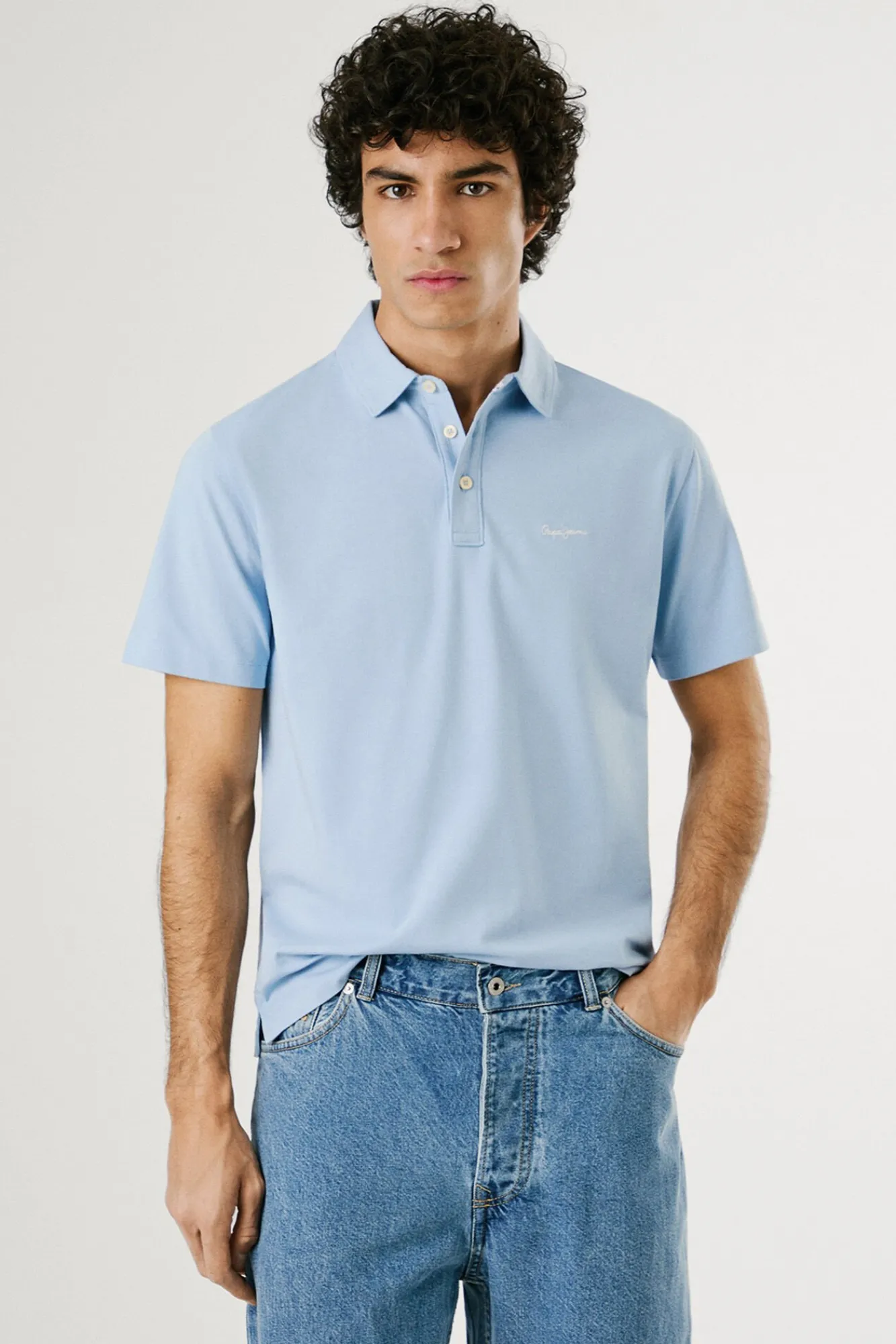 Hombre Pepe Jeans Polos>Polo de manga corto con triple botón y logo en el pecho