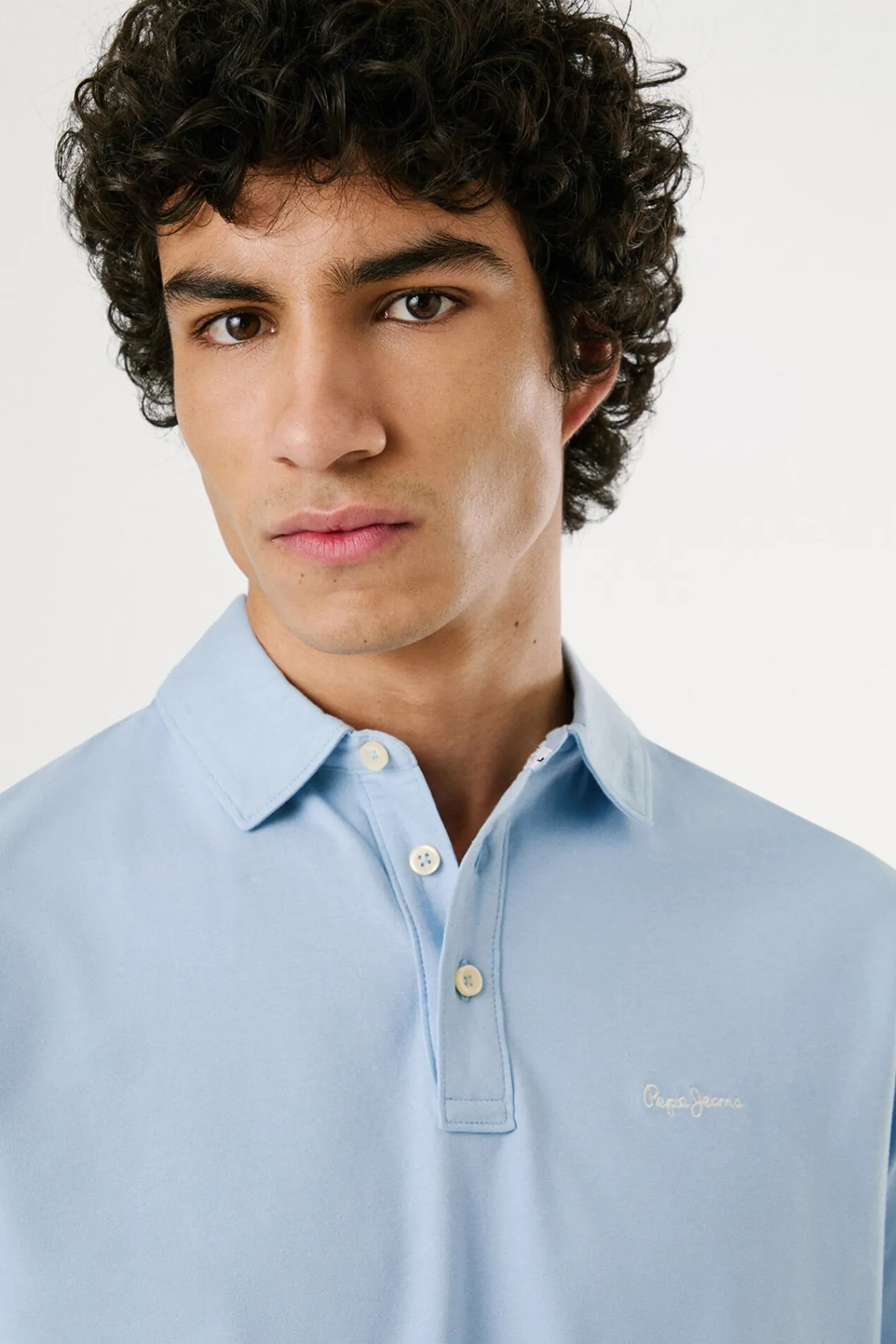 Hombre Pepe Jeans Polos>Polo de manga corto con triple botón y logo en el pecho