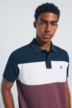 Hombre Springfield Polos>Polo piqué bloques color regular fit