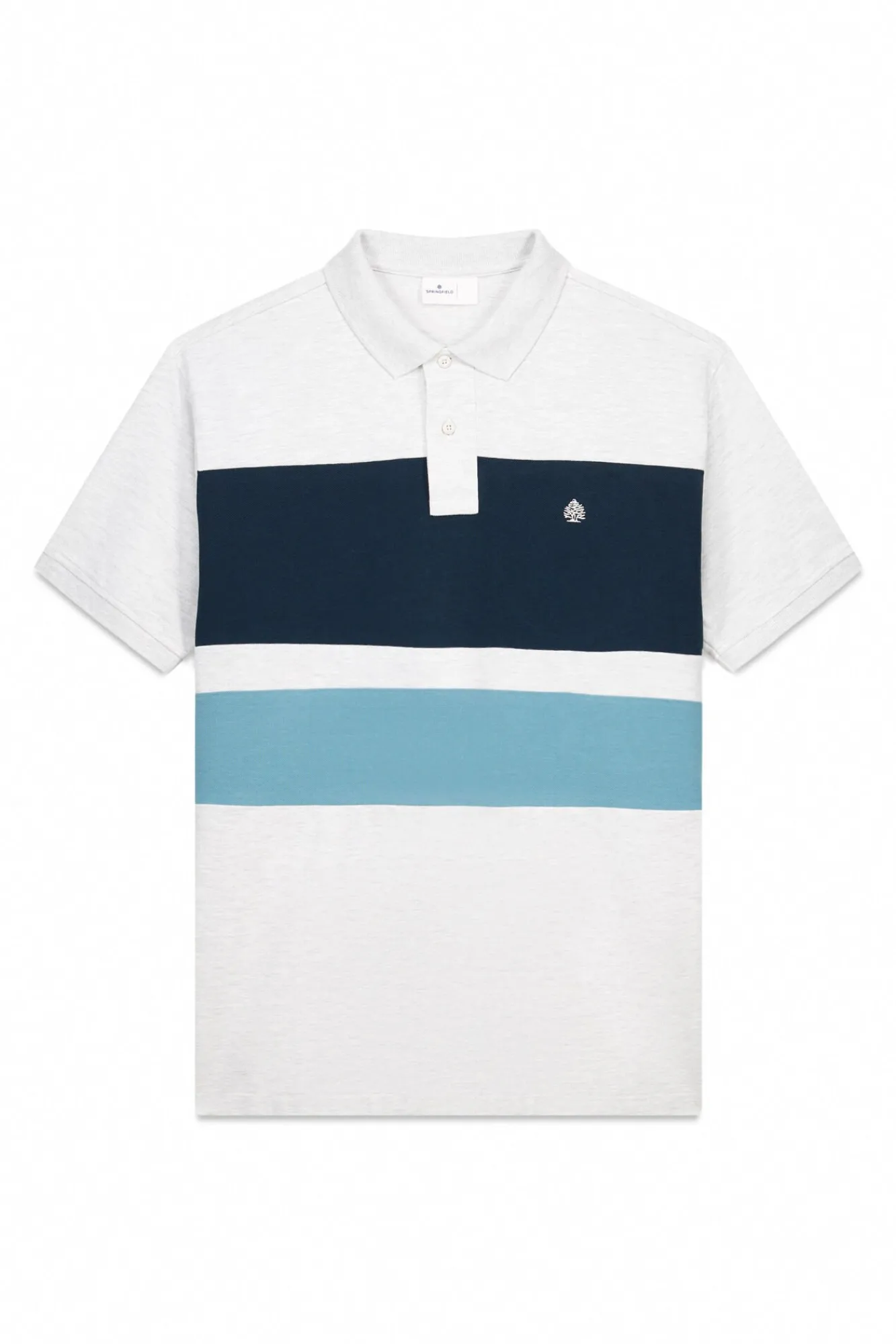 Hombre Springfield Polos>Polo piqué bloques color regular fit
